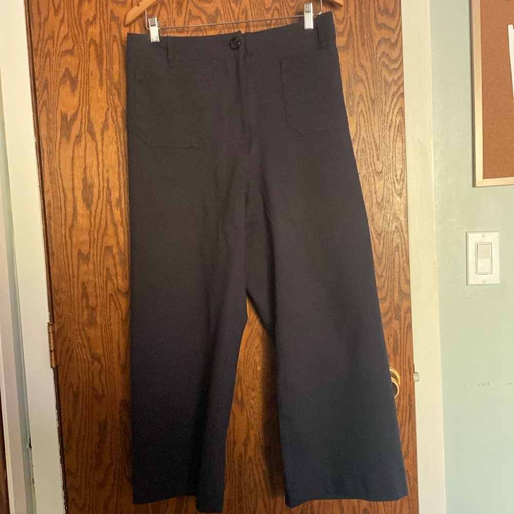 Ultra-Stretch Ponte Cropped Wide Leg Pants